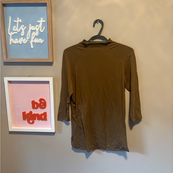 Intimately Free People Olive Green 3/4 Sleeve Tee - Picture 2 of 5